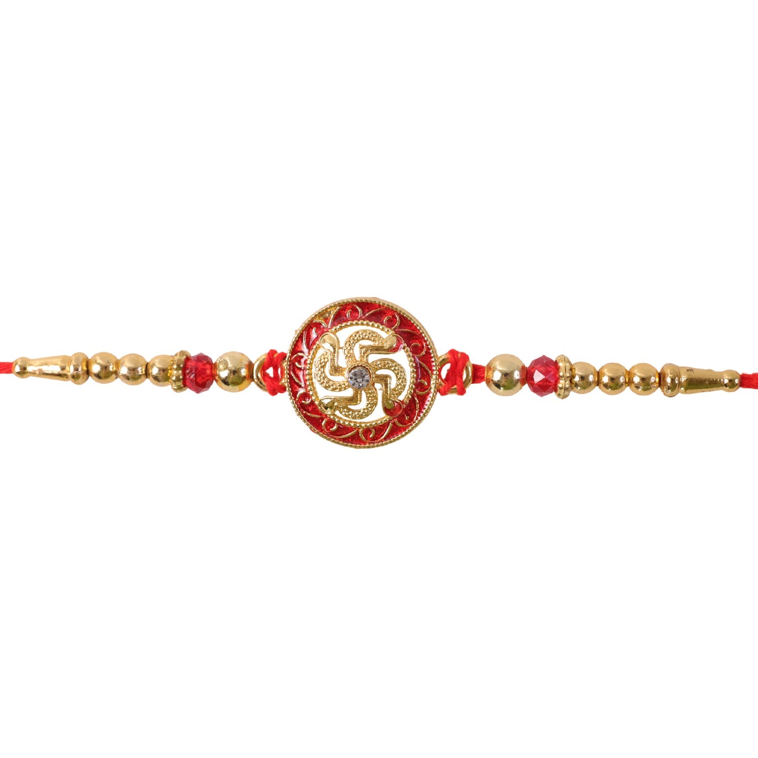 Traditional Red & Golden Designer Rakhi for Brother | Classic Festive Rakhi