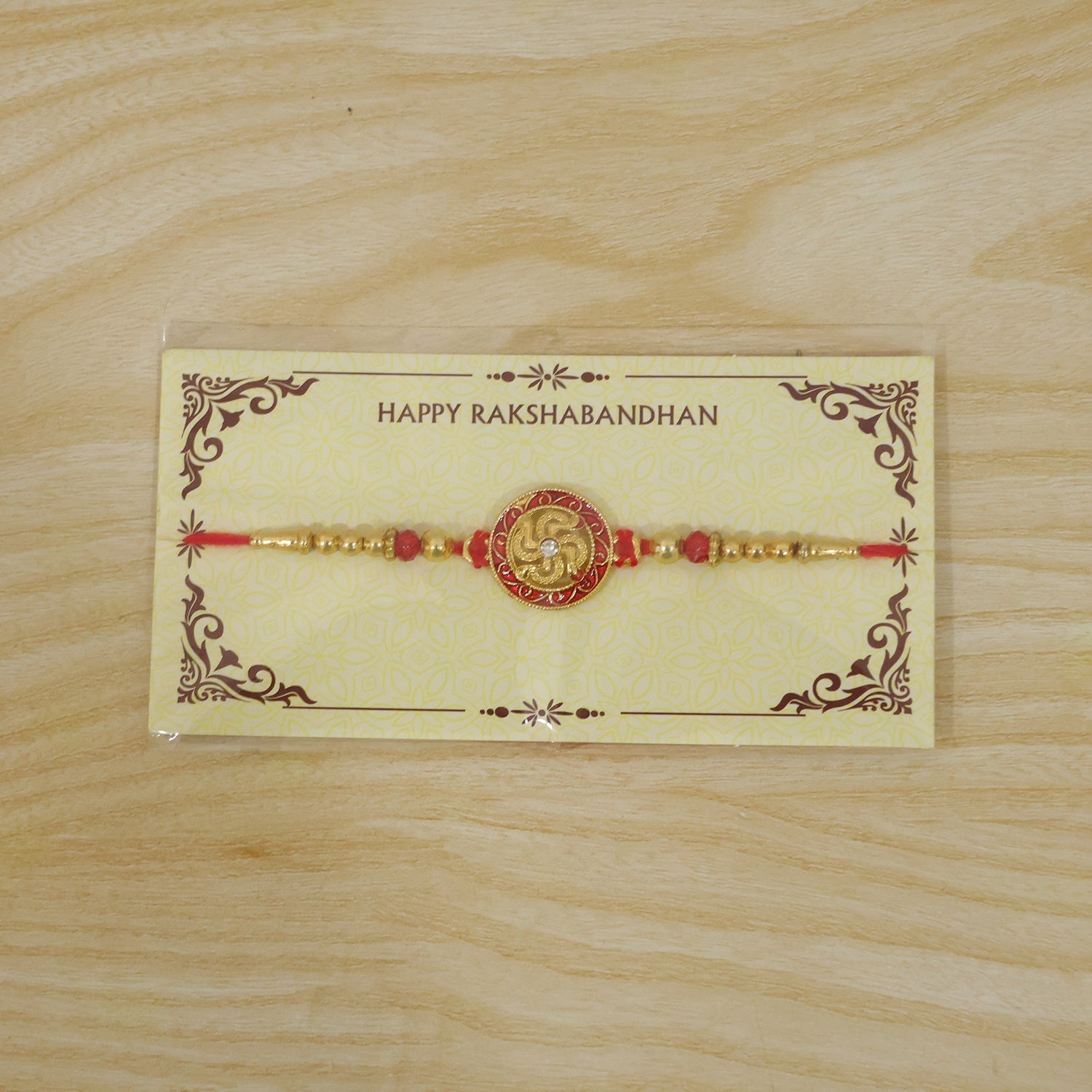 Traditional Red & Golden Designer Rakhi for Brother | Classic Festive Rakhi