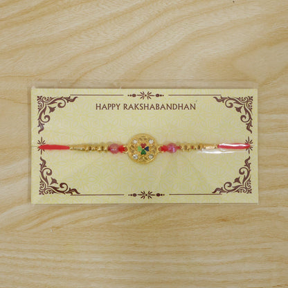 Elegant Pearl Lumba Style Rakhi for Brother | Premium Moti Rakhi