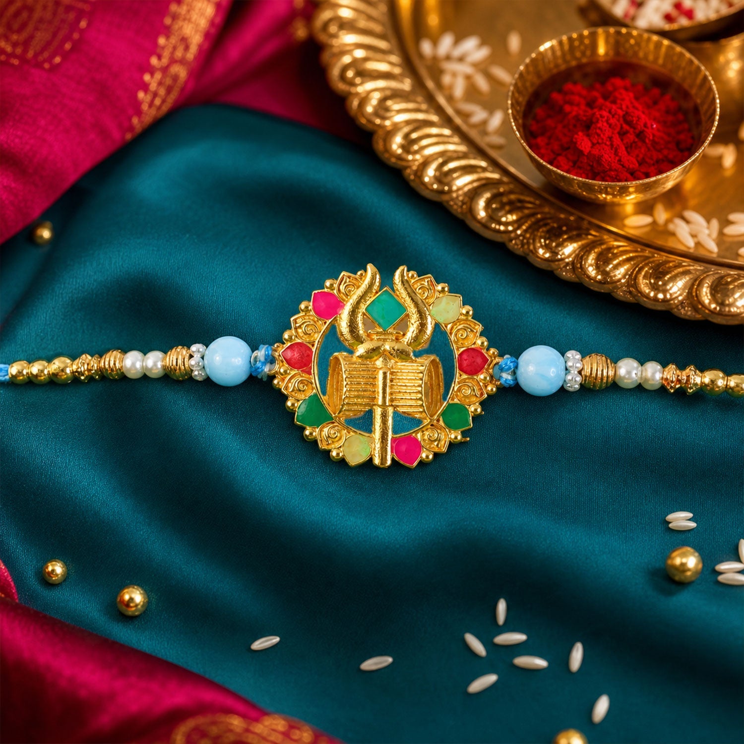 Fancy Stone Studded Designer Rakhi for Brother | Latest Premium Rakhi