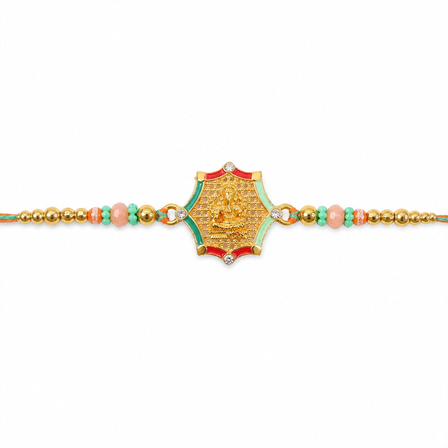 Star Shape Ganesha Designer Rakhi with Beaded Festive Detailing