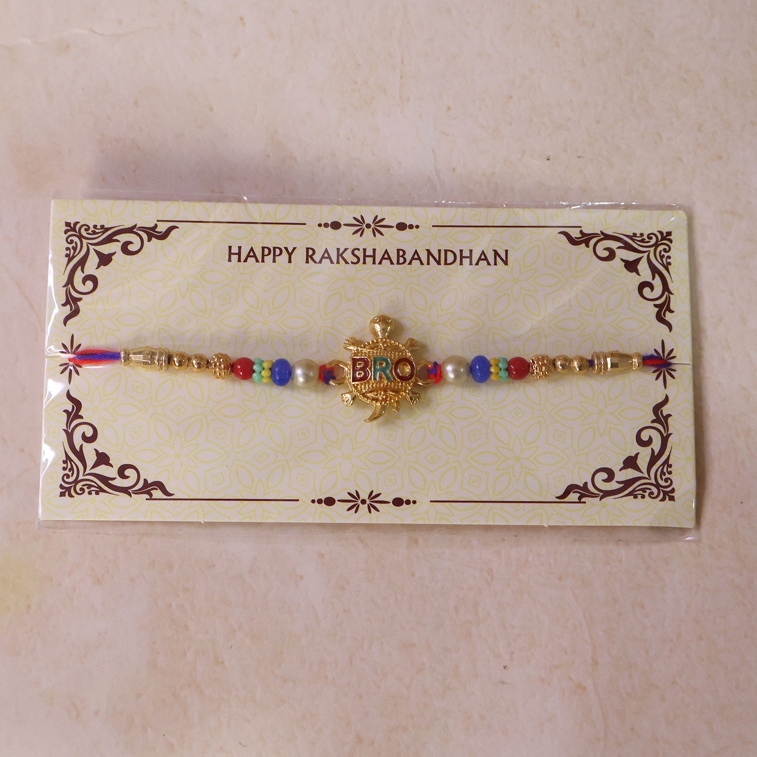 Bro Charm Designer Rakhi with Beaded Festive Celebration Look