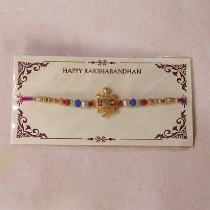 Bro Charm Designer Rakhi with Beaded Festive Celebration Look