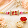 Ganesh Motif Designer Rakhi with Kundan Beaded Festive Detail