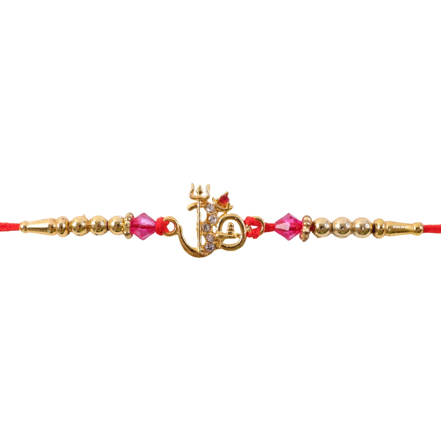 Om Charm Designer Rakhi with Pearl Beaded Traditional Styling