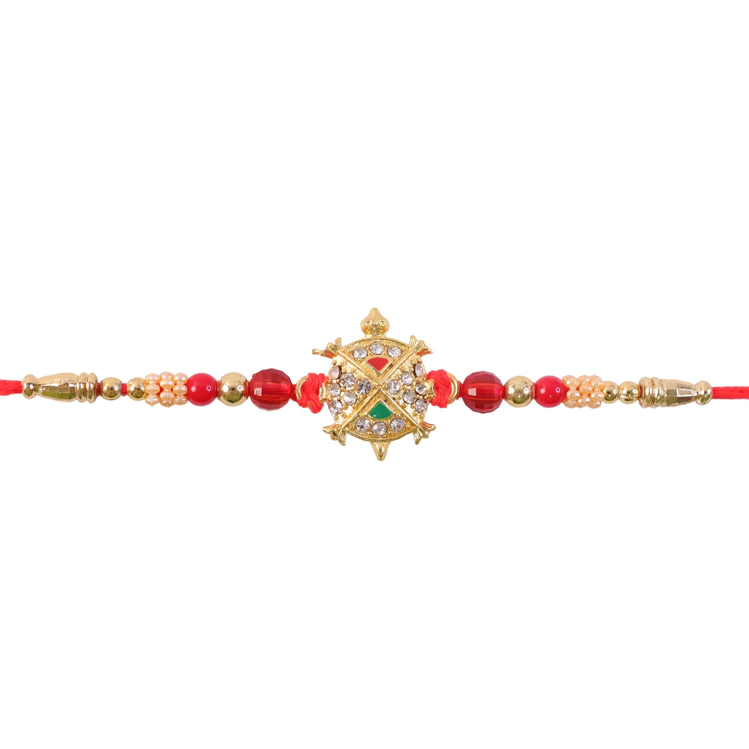 Tortoise Shape Designer Rakhi with Stone Beaded Festive Detailing