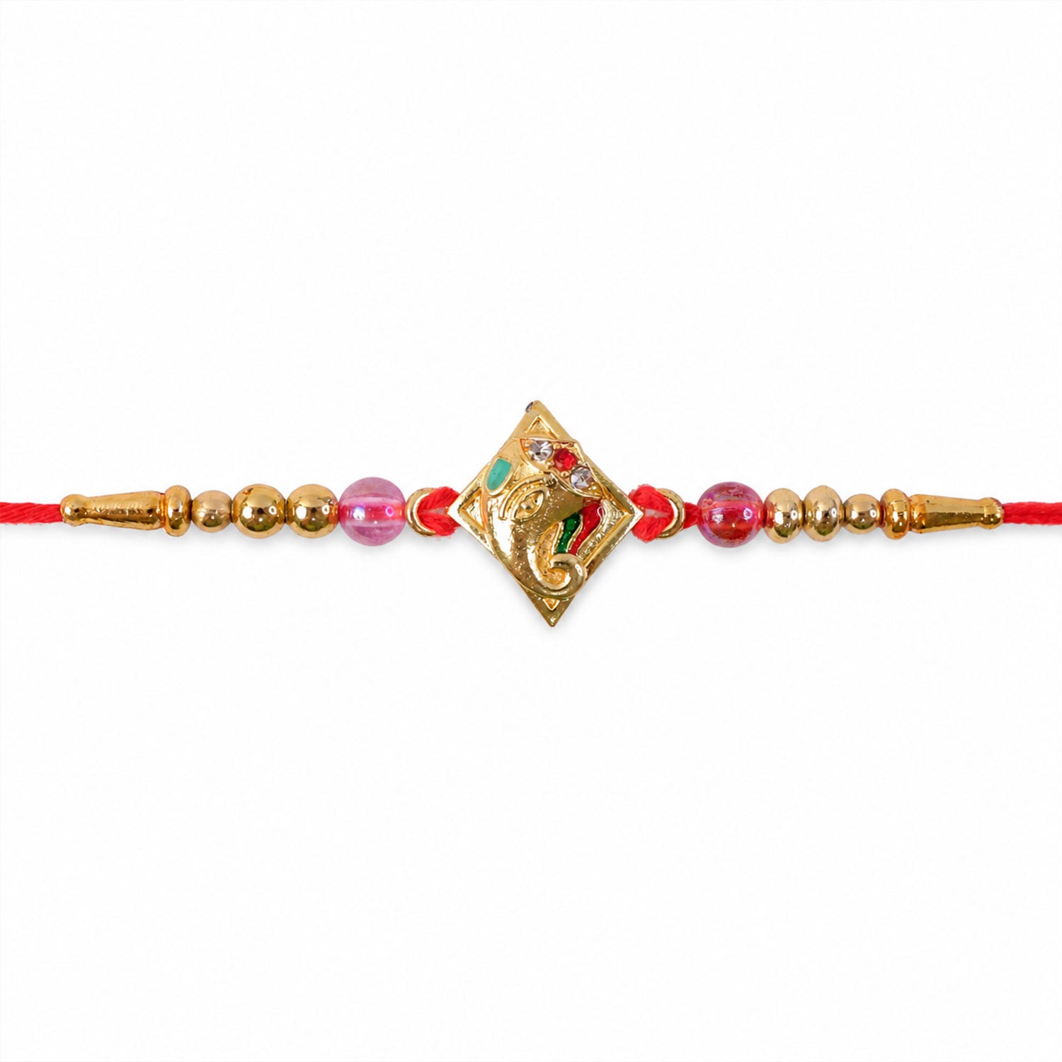 Ganesha motif Designer Rakhi with Beaded Festive Detailing Style