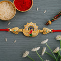 Peacock Kundan Designer Rakhi with Pearl Beaded Traditional Detail