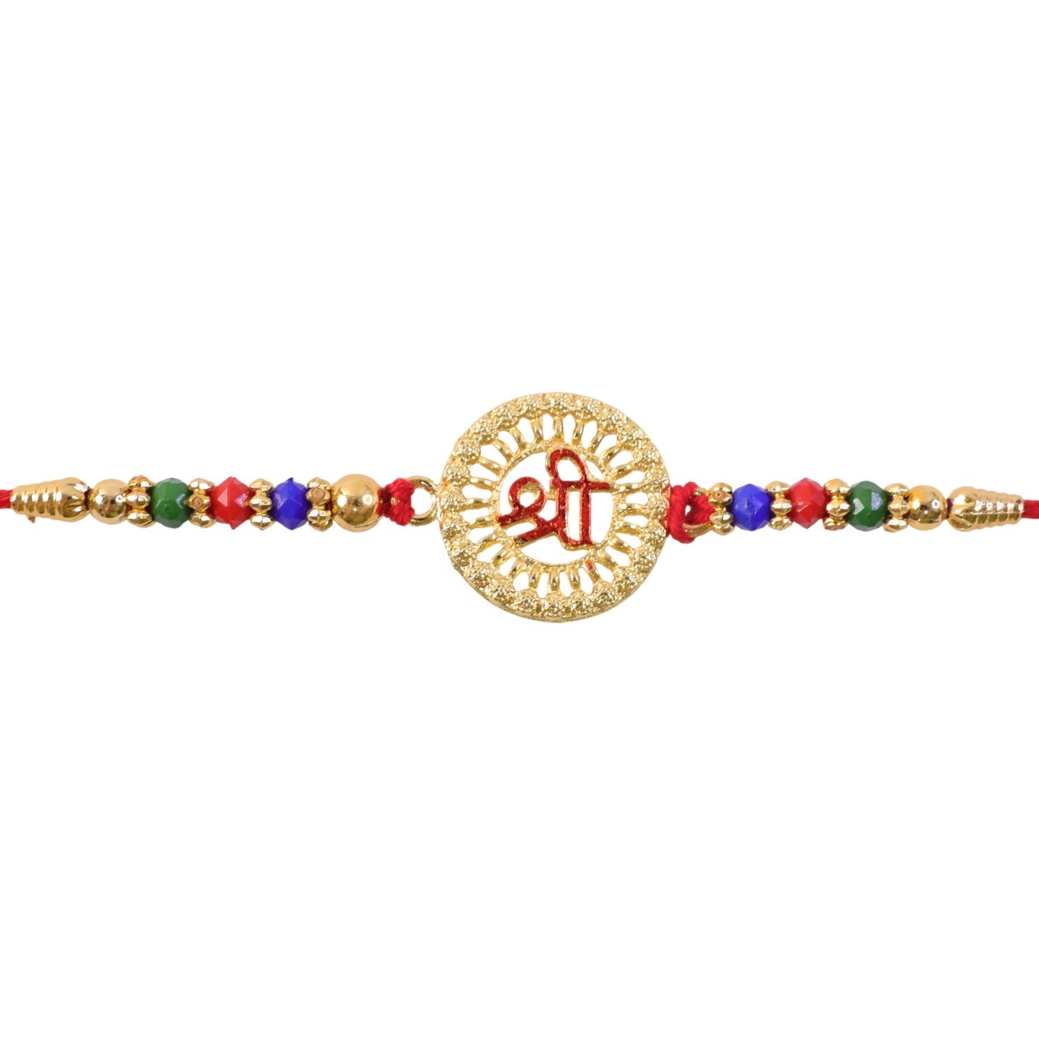Shree Motif Designer Rakhi with Beaded Traditional Festive Work