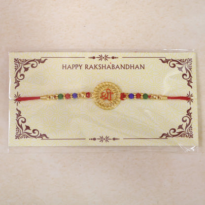 Shree Motif Designer Rakhi with Beaded Traditional Festive Work
