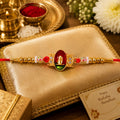 Shivling Motif Pearl Beaded Puja Style for Auspicious Traditional Rakhi