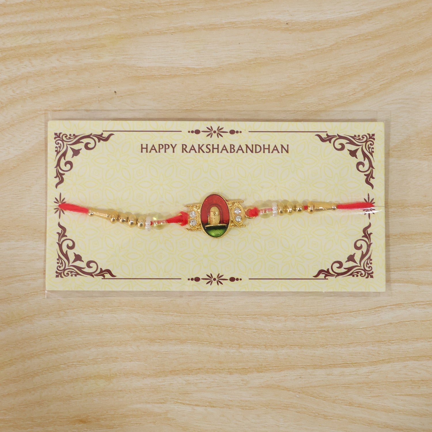 Shivling Motif Pearl Beaded Puja Style for Auspicious Traditional Rakhi