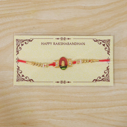 Shivling Motif Pearl Beaded Puja Style for Auspicious Traditional Rakhi