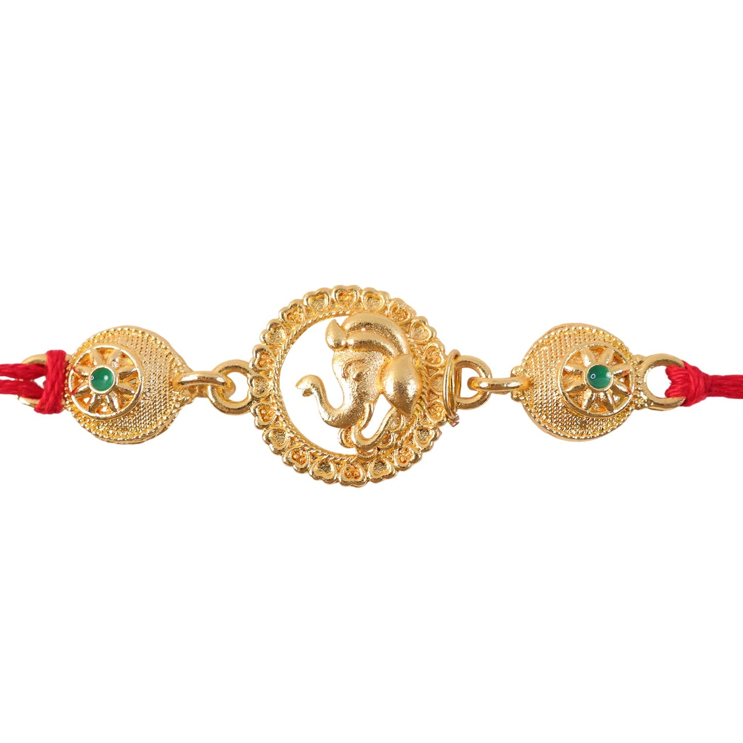 Ganesha Motif Stone Beaded Devotional Designer Rakhi for Brother