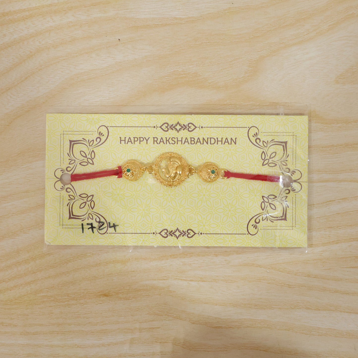 Ganesha Motif Stone Beaded Devotional Designer Rakhi for Brother