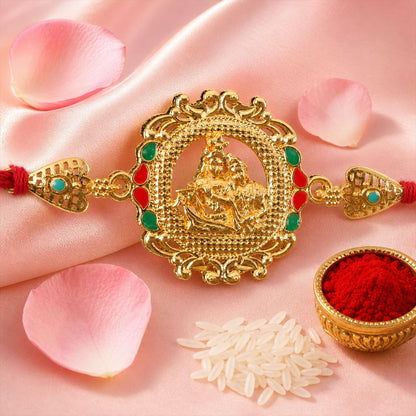 raditional Radha Krishna Motif Rakhi for Raksha Bandhan