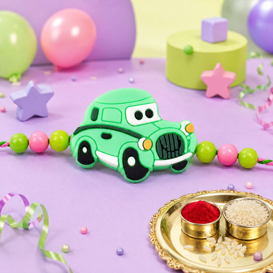 Cartoon Car Kids Beaded Fun Pattern Rakhi Raksha Bandhan Gift