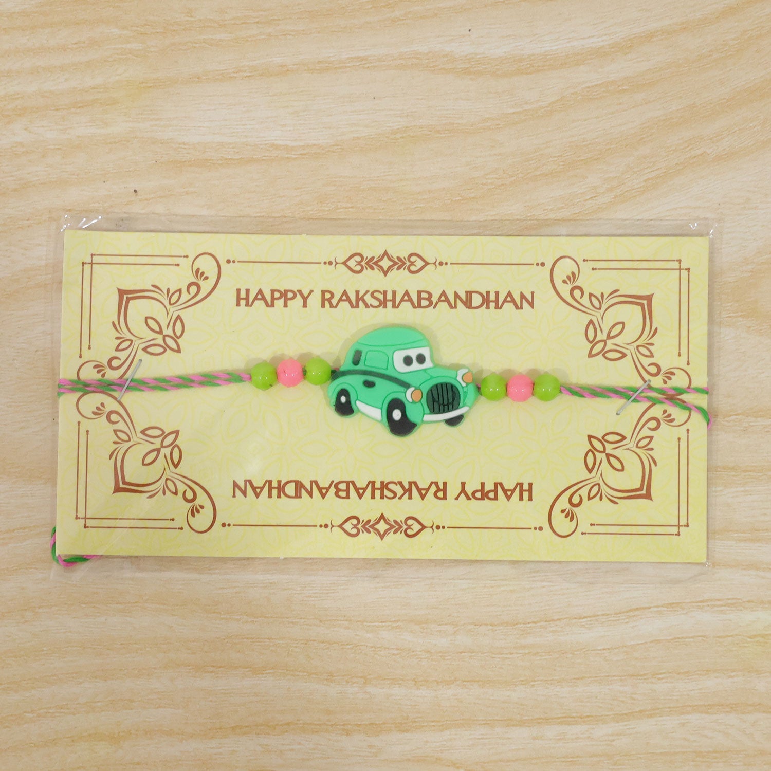 Cartoon Car Kids Beaded Fun Pattern Rakhi Raksha Bandhan Gift