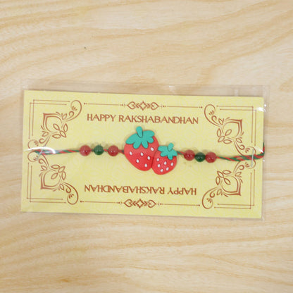 Strawberry Kids Beaded Cute Cartoon Pattern Work Brother Rakhi