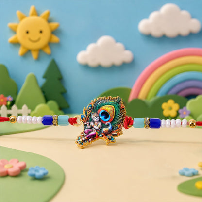 Krishna Character Kids Beaded Playful Cartoon Rakhi for Brother
