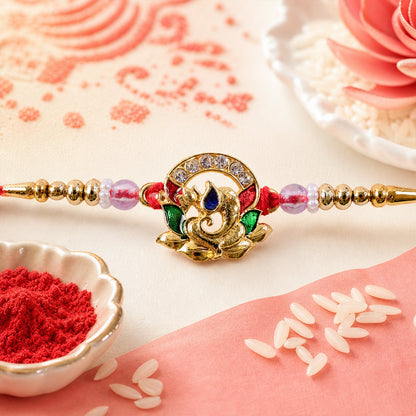 Stylish Kundan Beaded Decorative Pattern Rakhi Raksha Bandhan Gift