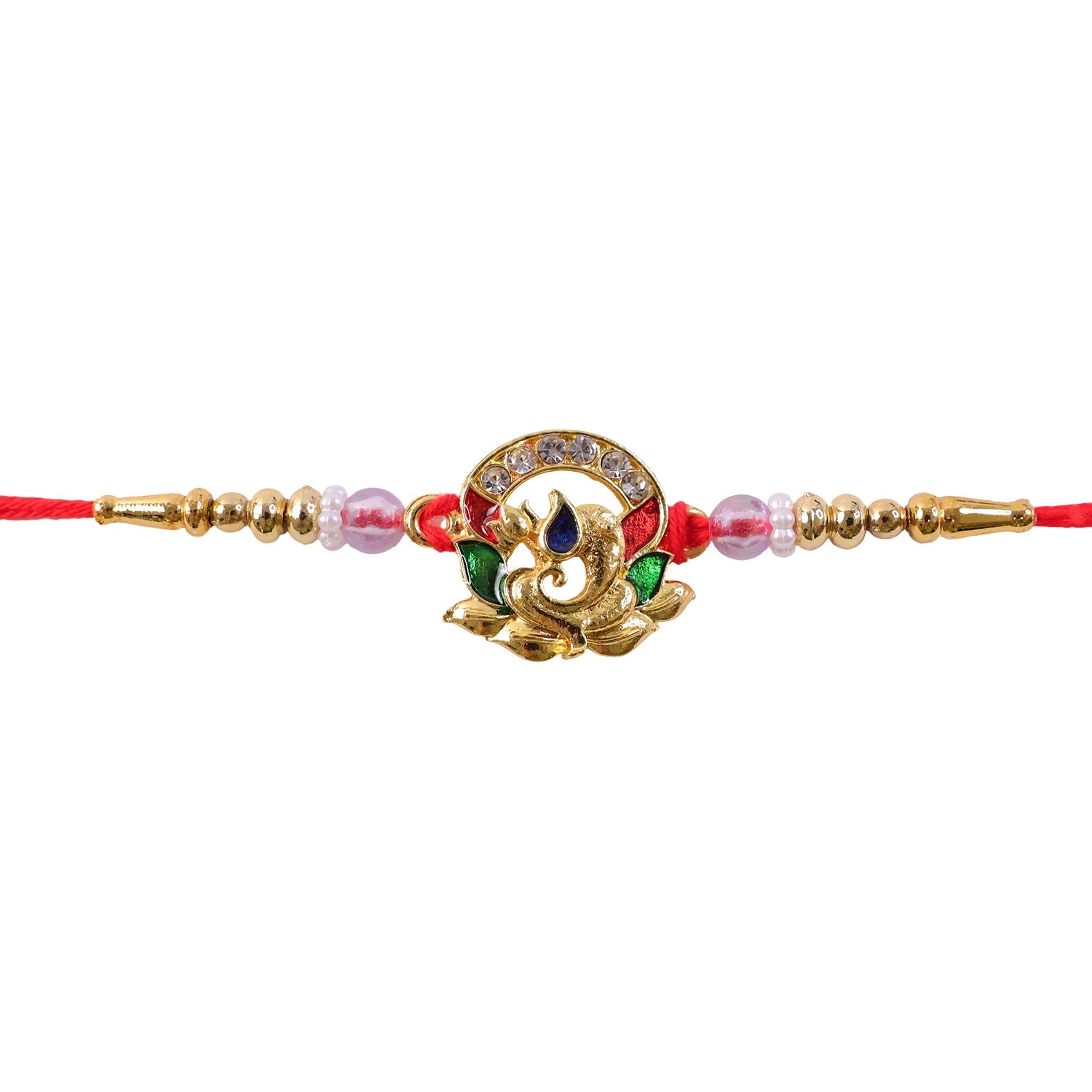 Stylish Kundan Beaded Decorative Pattern Rakhi Raksha Bandhan Gift