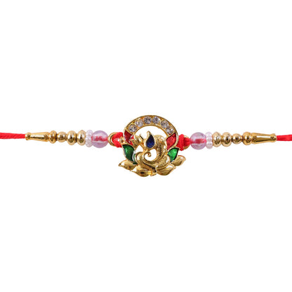 Stylish Kundan Beaded Decorative Pattern Rakhi Raksha Bandhan Gift