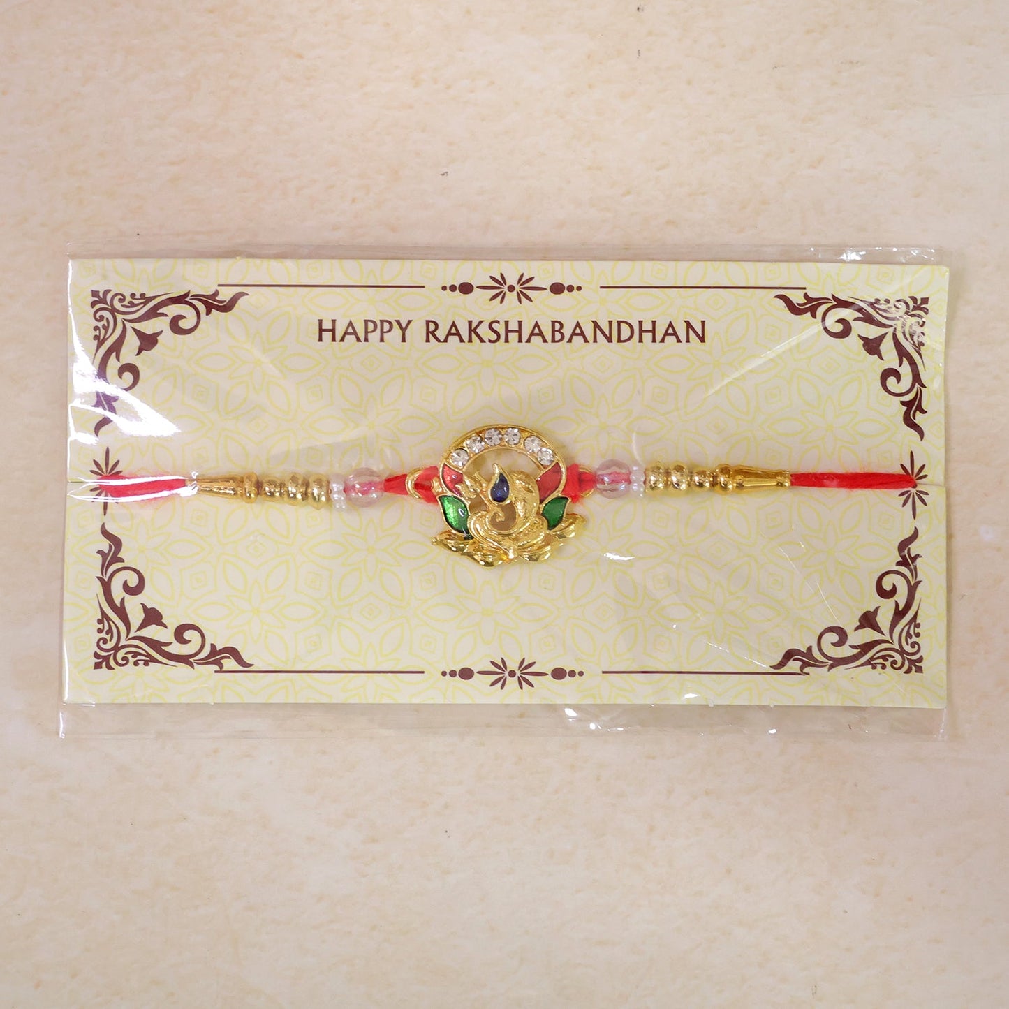 Stylish Kundan Beaded Decorative Pattern Rakhi Raksha Bandhan Gift