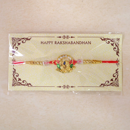 Stylish Kundan Beaded Decorative Pattern Rakhi Raksha Bandhan Gift