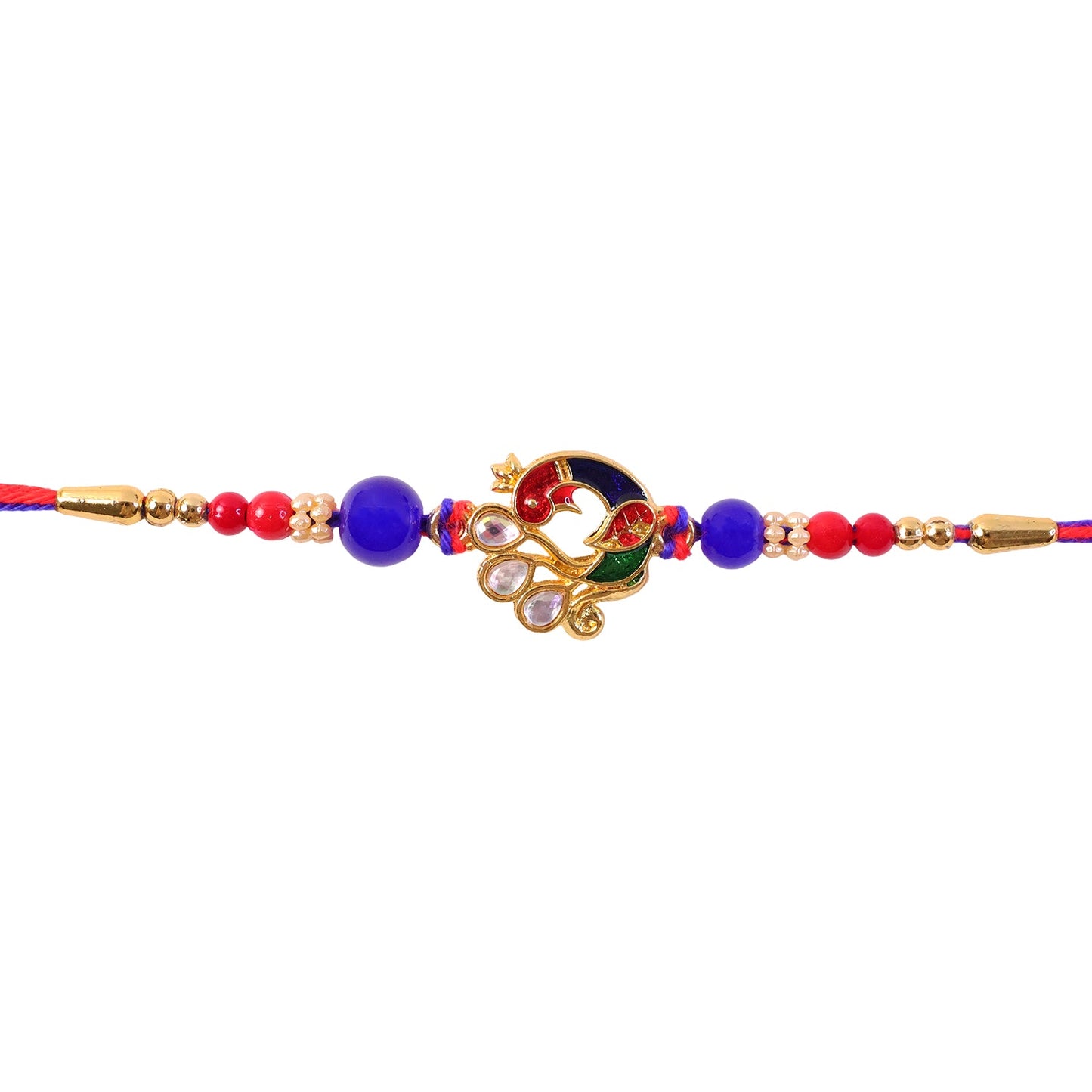 Peacock Floral Kundan Beaded Elegant Pattern Work Designer Rakhi