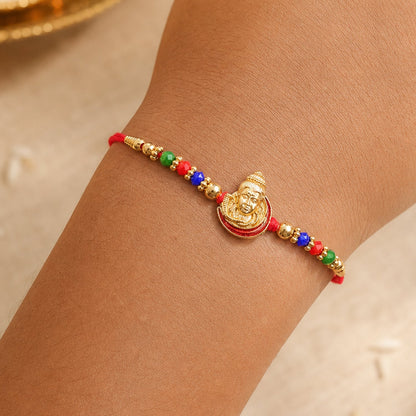 Shiv Motif Kundan Beaded Traditional Rakhi Raksha Bandhan Gift