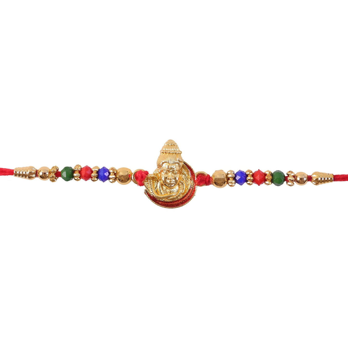 Shiv Motif Kundan Beaded Traditional Rakhi Raksha Bandhan Gift