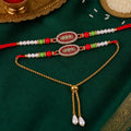 Oval Stone Beaded Lumba Pair Bhabhi Rakhi
