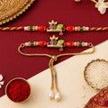 Kalash Meenakari Crystal Beads Bhai Bhabhi Rakhi Lumba Set