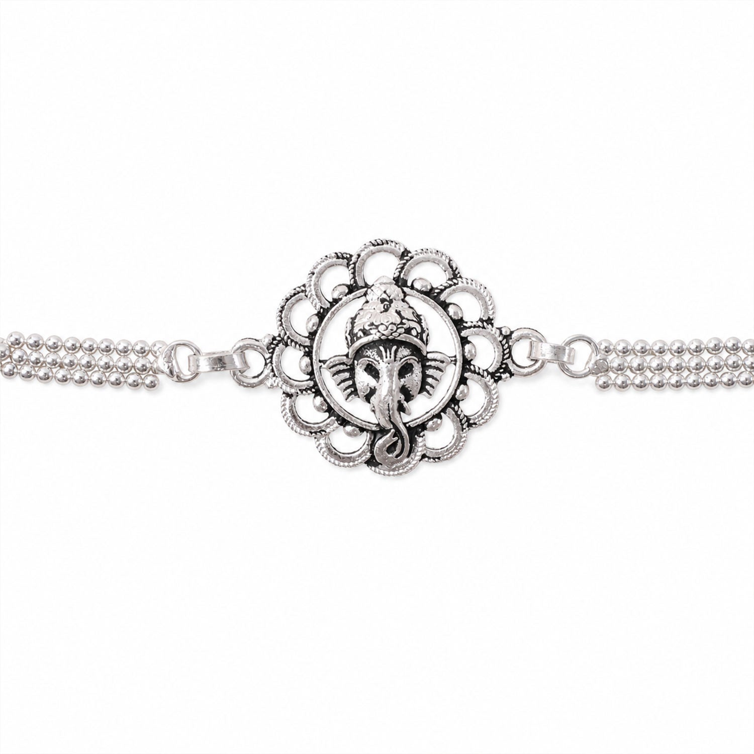 Divine Krishna Chain Style Devotional Motif Pattern Brother Rakhi