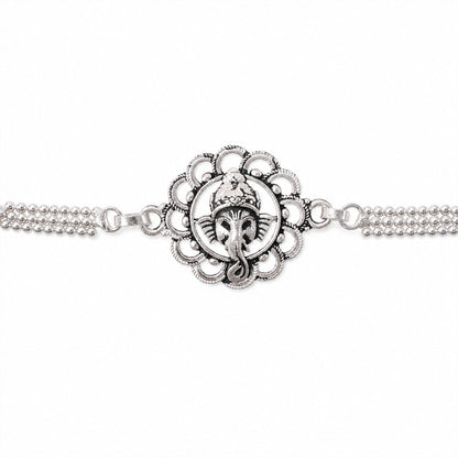 Divine Krishna Chain Style Devotional Motif Pattern Brother Rakhi