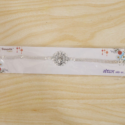 Divine Krishna Chain Style Devotional Motif Pattern Brother Rakhi