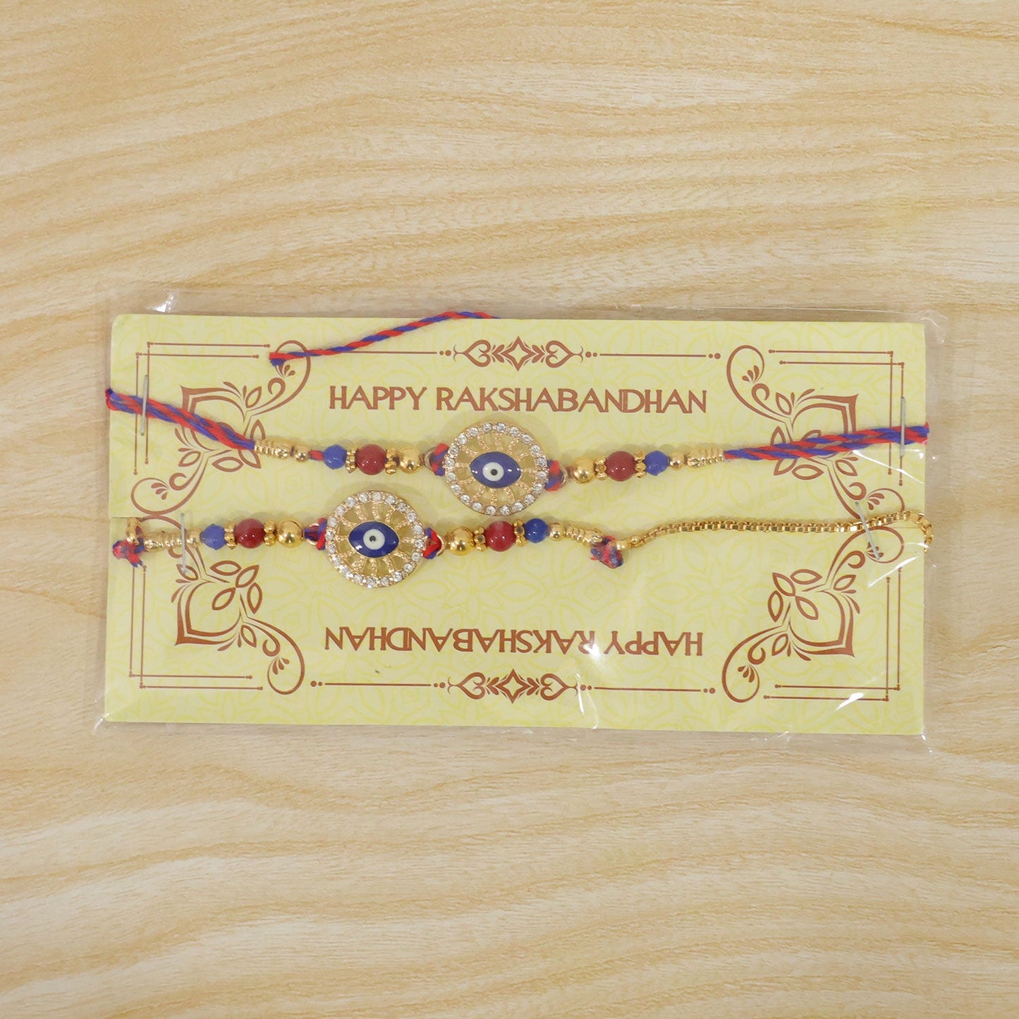 Premium Evil Eye Beaded Lumba Set Pattern bhai bhabhi Rakhi