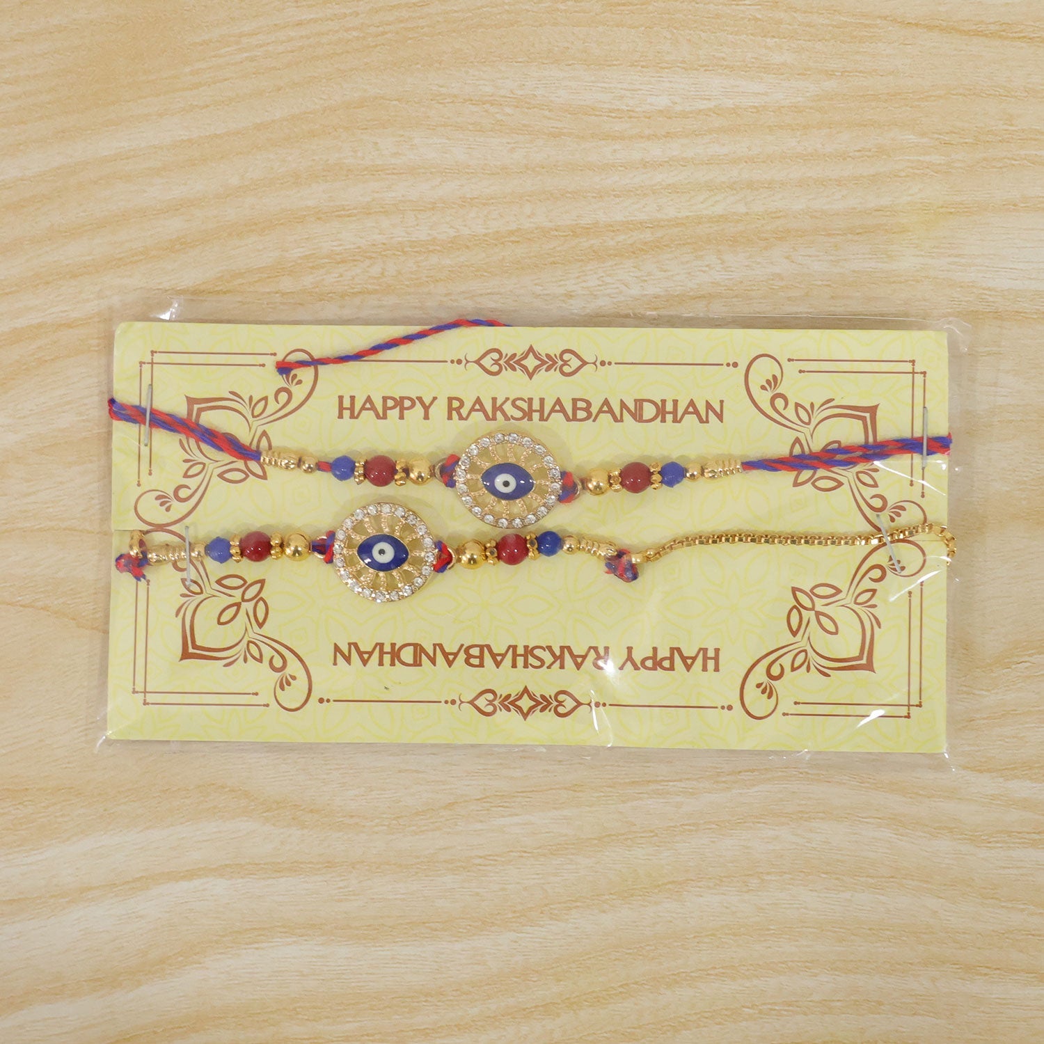 Premium Evil Eye Beaded Lumba Set Pattern bhai bhabhi Rakhi