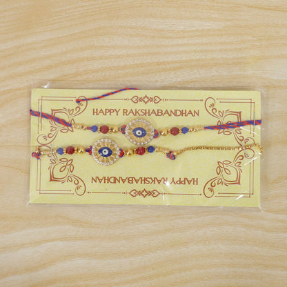 Premium Evil Eye Beaded Lumba Set Pattern bhai bhabhi Rakhi