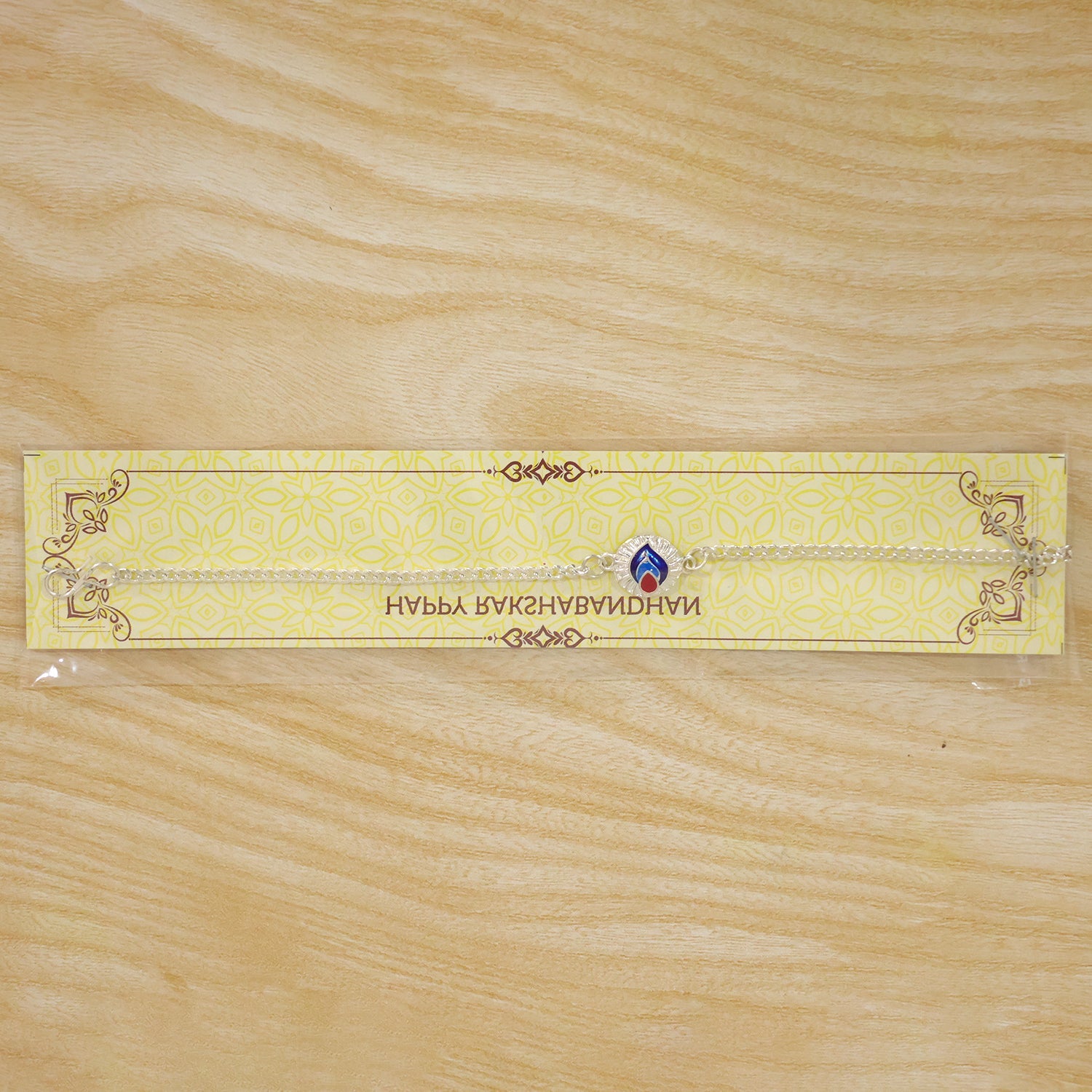 Leaf Kundan Chain Style Ornamental Motif Pattern Designer Rakhi