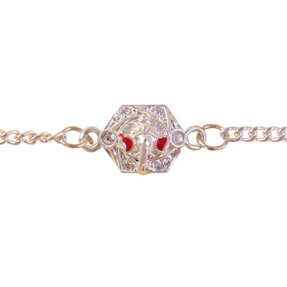 Devotional Ganesha Charm Chain Style Traditional Motif Pattern Brother Rakhi