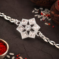 Star Floral Chain Style Sparkle Motif Pattern Designer Brother Rakhi