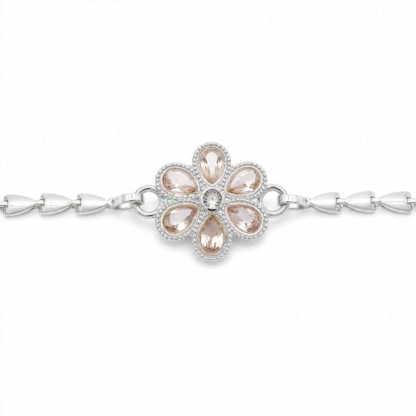 Floral Stone Chain Style Petal Motif Pattern Rakhi for Brother