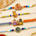 Jagannath Devotional Beaded Rakhi with Temple Charm (4 Pc)