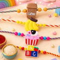 Cupcake Kids Beaded Rakhi with Sweet Treat Charm (4 Pc)