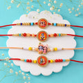 Radha Krishna Kids Beaded Rakhi with Cute Charm (4 Pc)