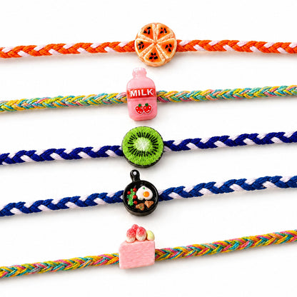 Cartoon Charm Kids Beaded Rakhi Pack with Fun Motif Work (5 Pc)