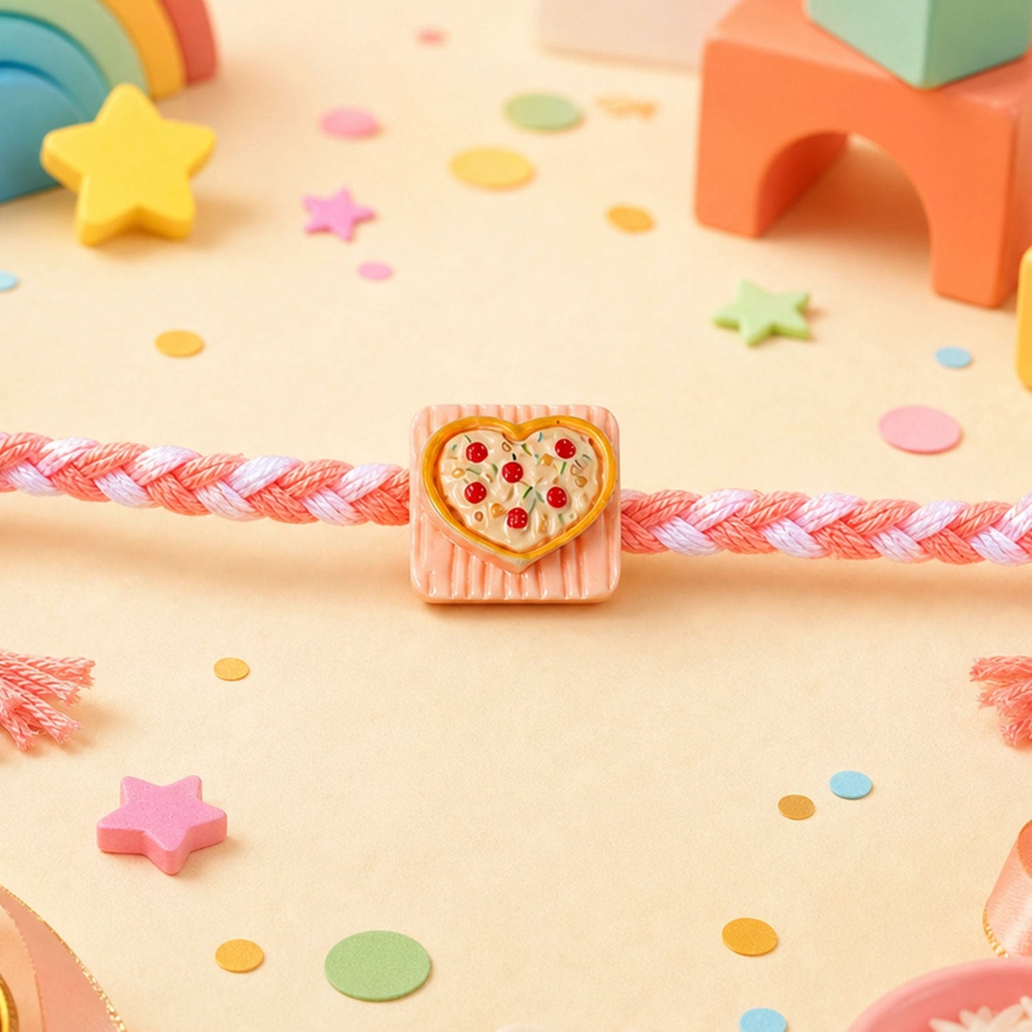 Snack Theme Kids Beaded Rakhi Pack with Fun Food Charm (5 Pc)