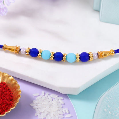 Pearl Beaded Simple Traditional Rakhi with Elegant Festive Detail